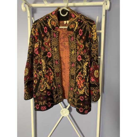 Anthropologie Sweaters - Moth by Anthropologie Paisley Intarsia Boho Cardigan Knit Sweater Size L